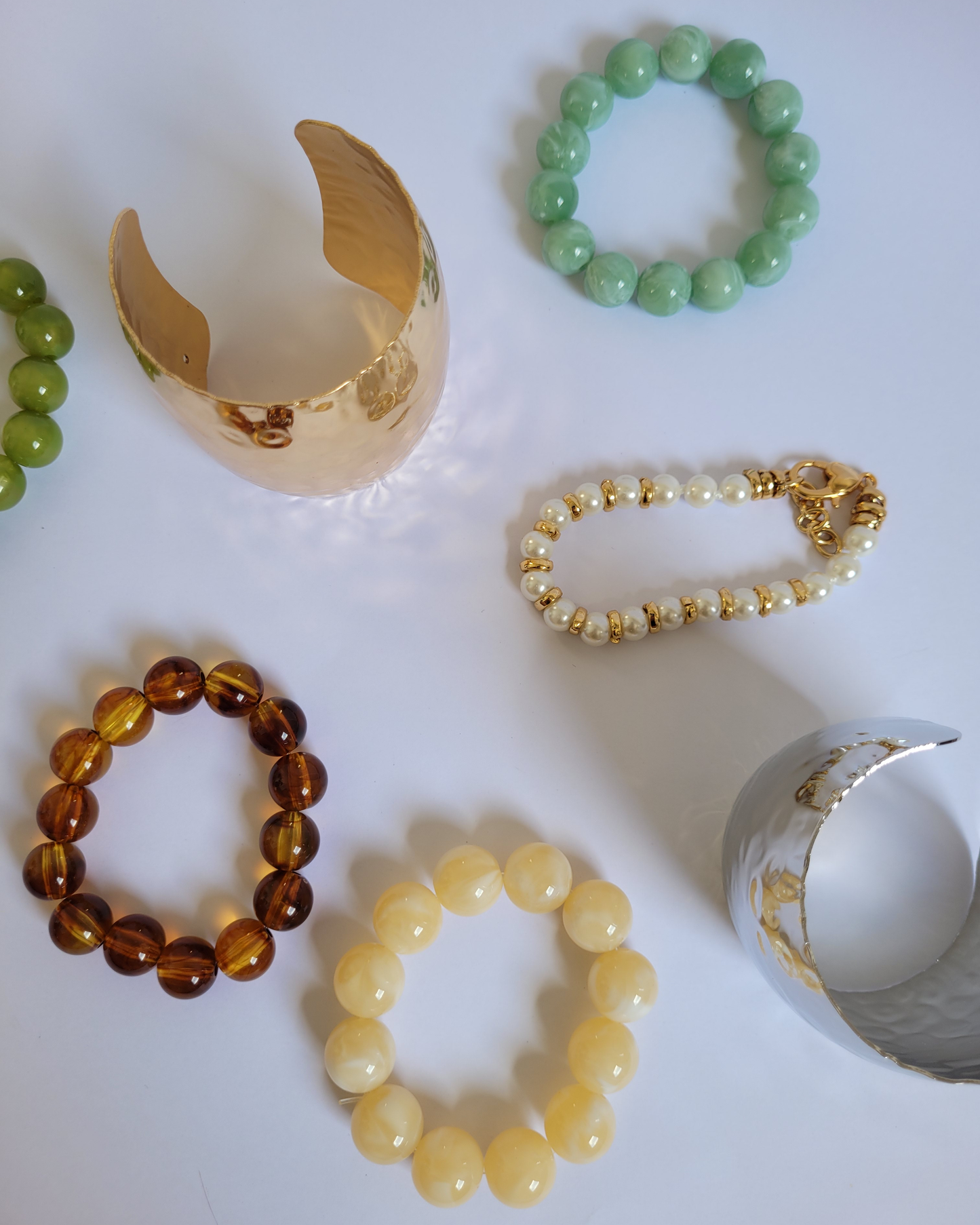 pulseira bolas verde água