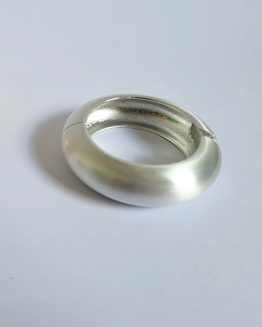 bracelete gordinho escovado prateado