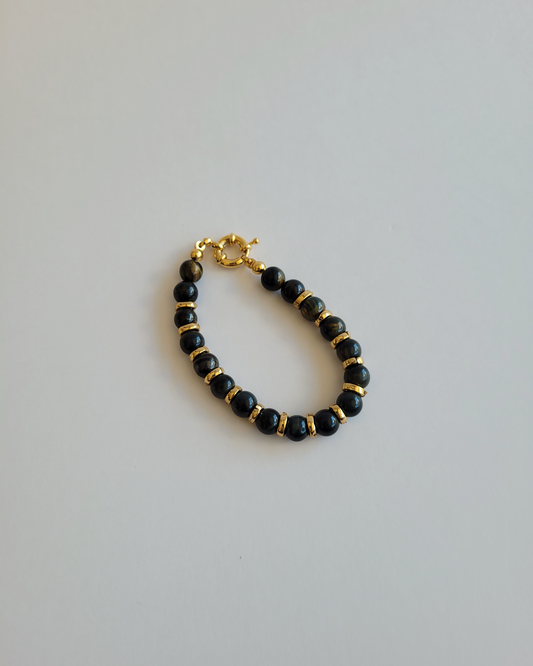 pulseira pedras naturais preta