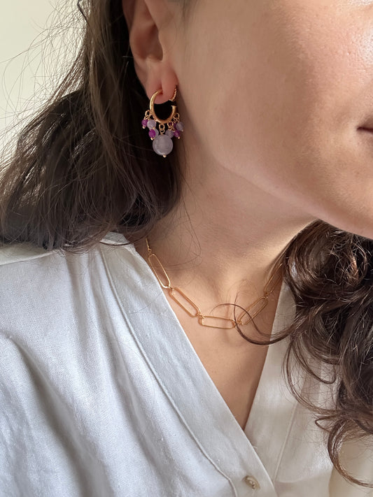 brinco cachucho lilás