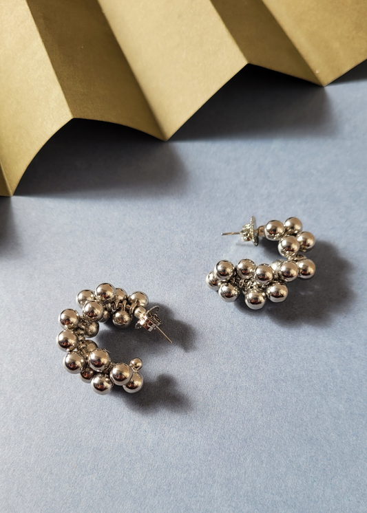 brinco bold bolas prata