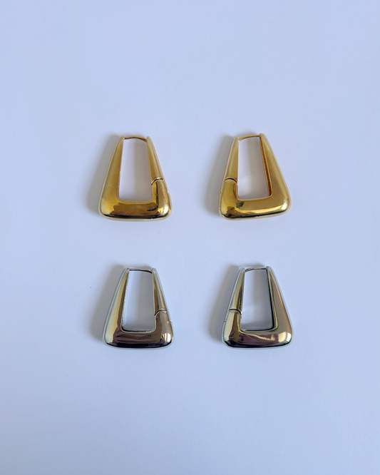 argola quadrada prata