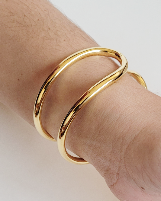 bracelete duplo dourado