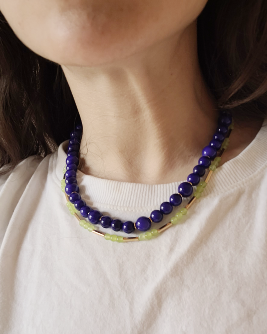 colar murano azul
