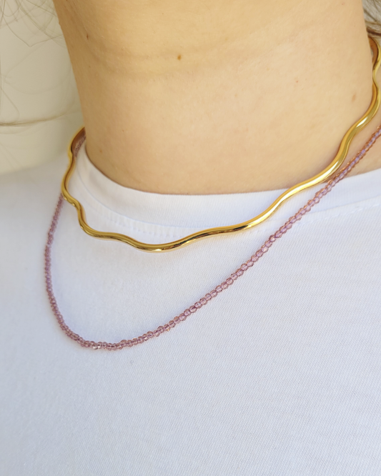 colar cristais lilás