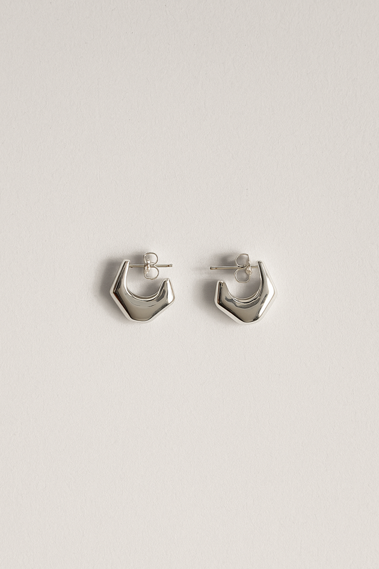 brinco argola geométrica prata