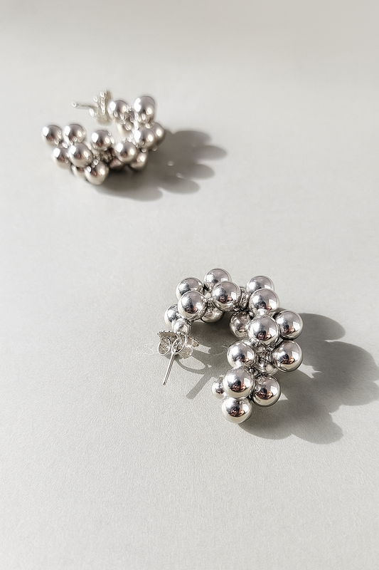 brinco bold bolas prata