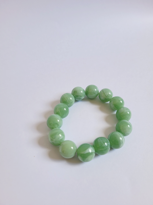 pulseira bolas verde água