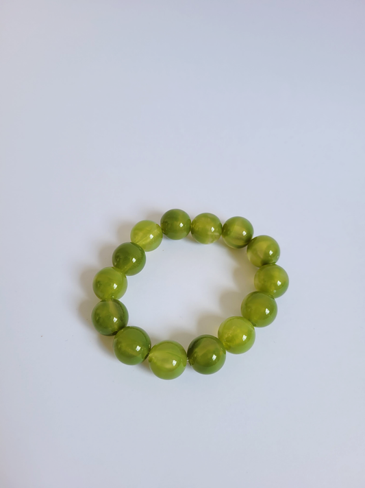 pulseira bolas verde folha