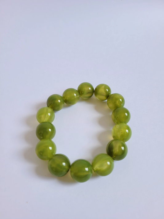 pulseira bolas verde folha
