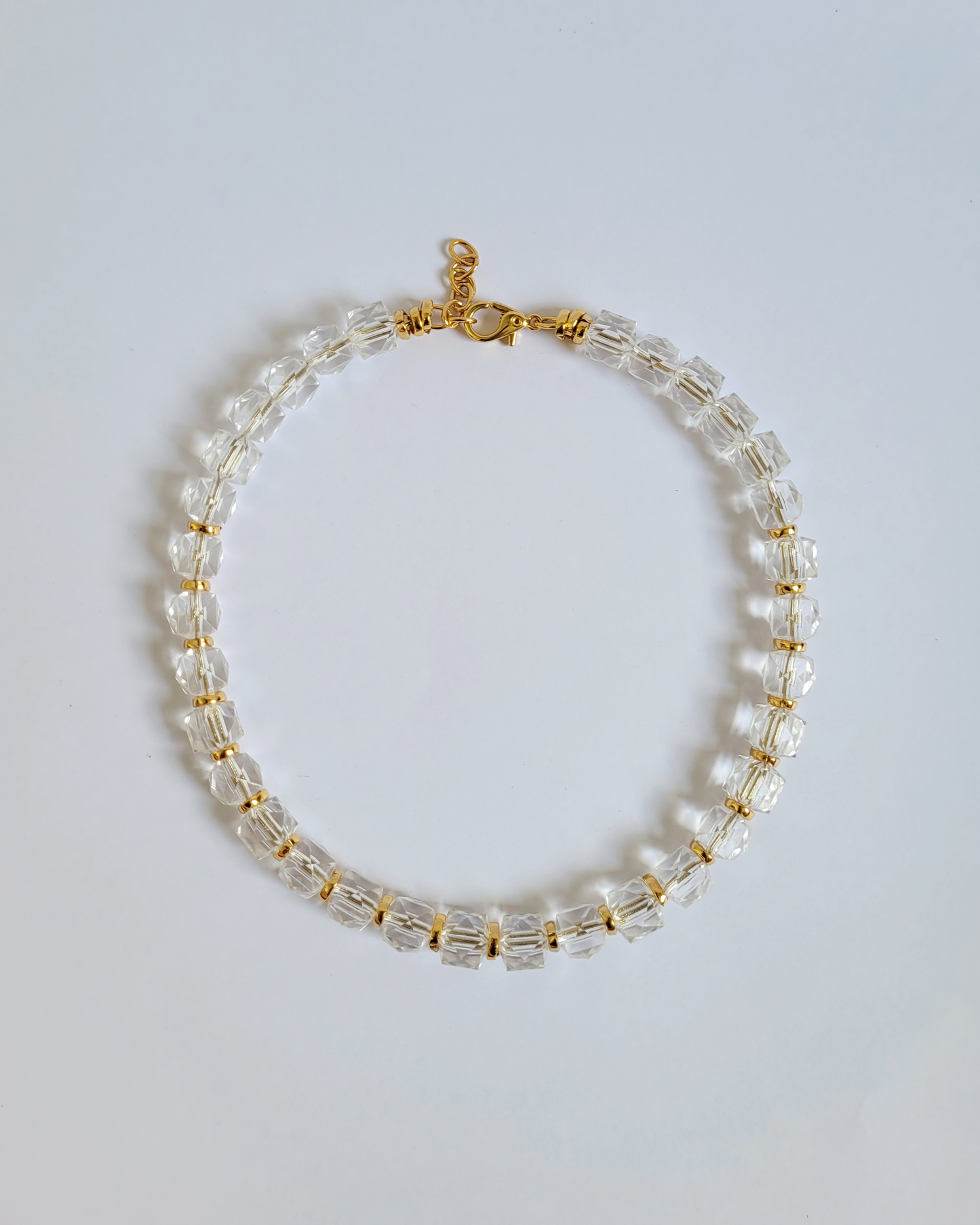 colar lapidado cristal