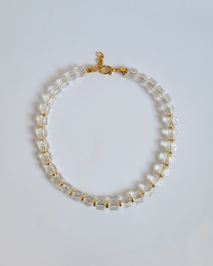 colar lapidado cristal