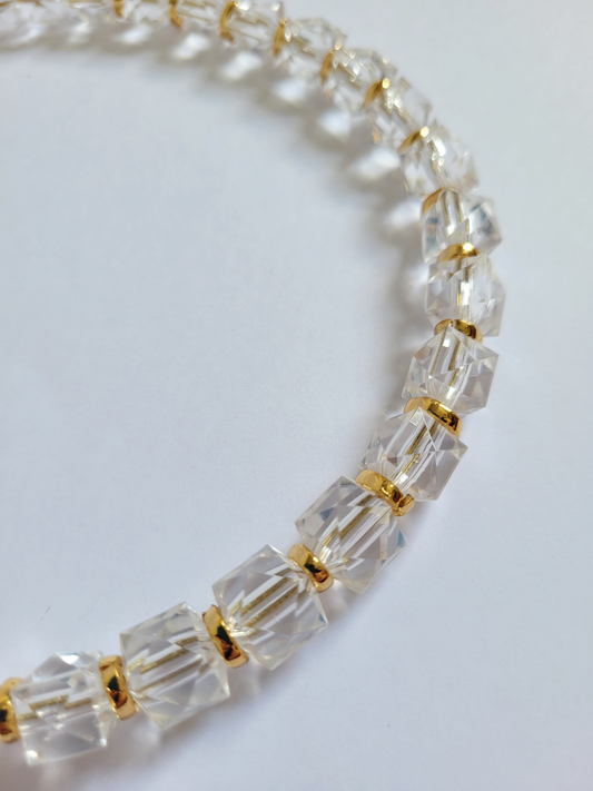 colar lapidado cristal