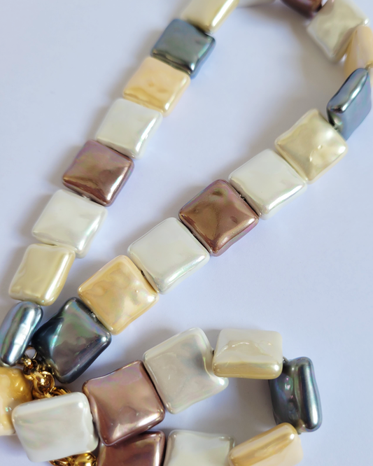 colar colorido pérola