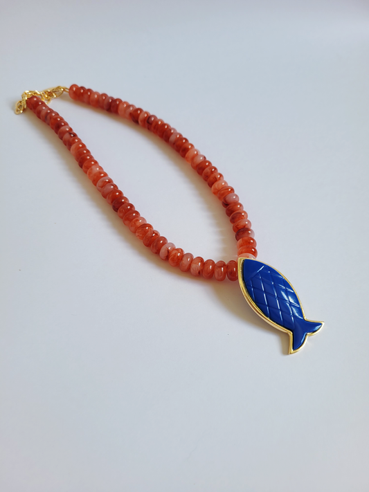 colar peixe azul