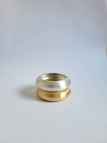 bracelete gordinho escovado dourado