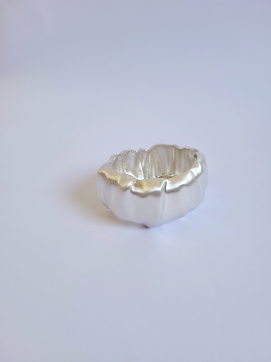 bracelete texturizado escovado prateado