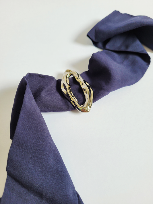 colar lenço orgânico marinho com prata