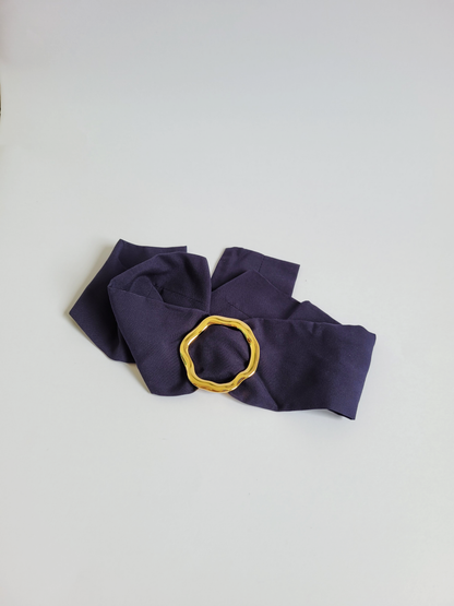colar lenço redondo marinho com dourado