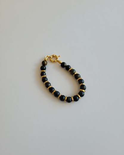 pulseira pedras naturais preta