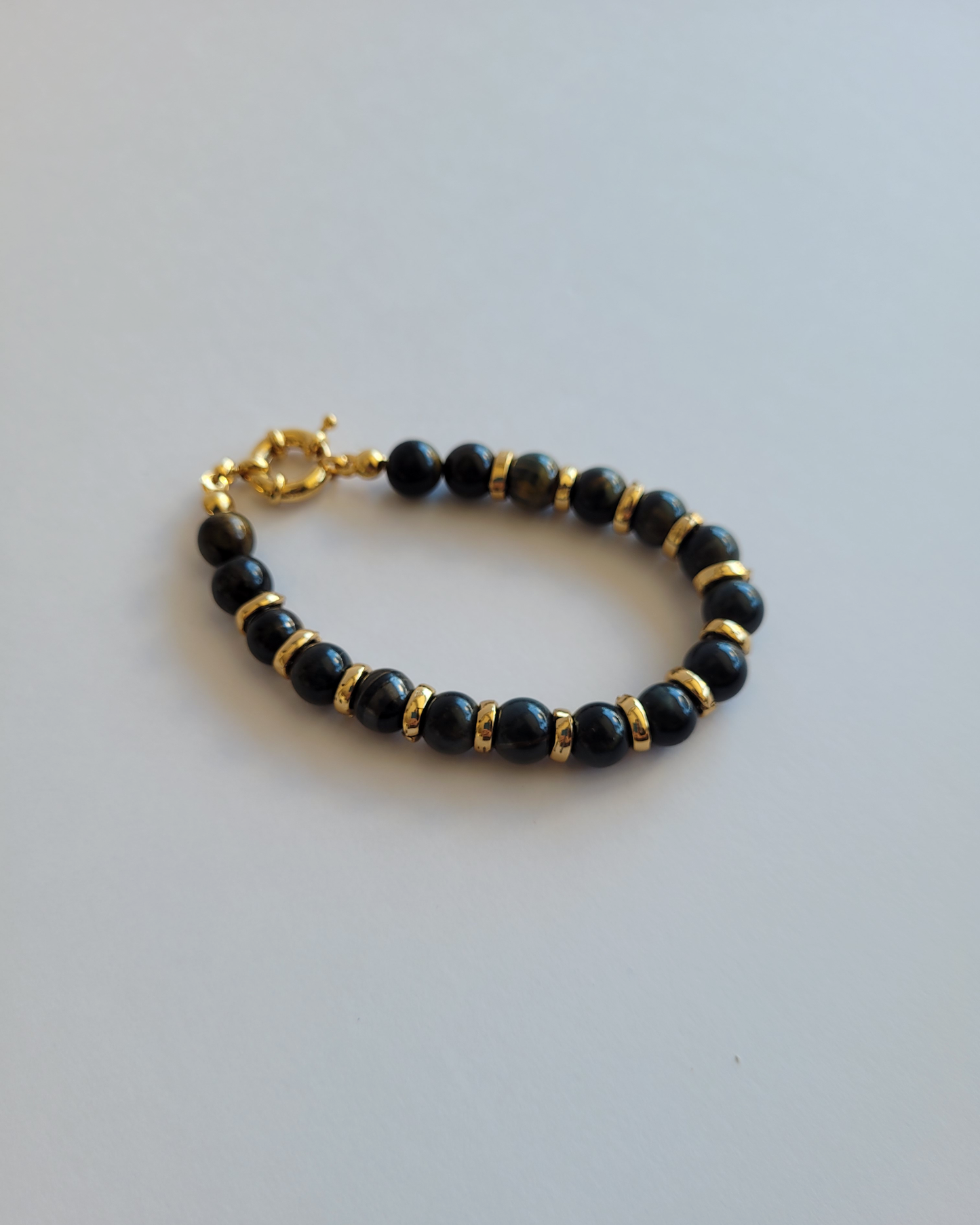 pulseira pedras naturais preta