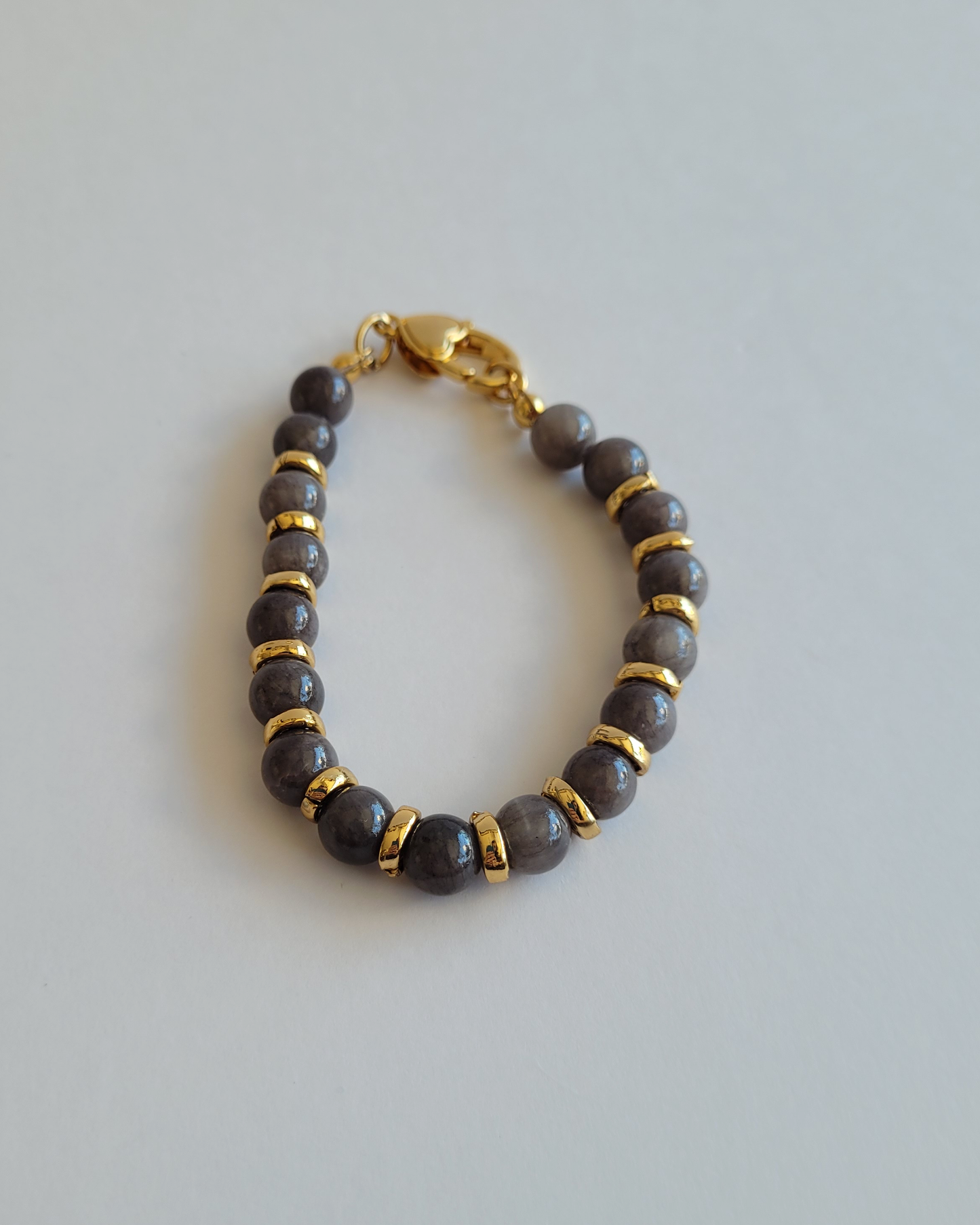 pulseira pedras naturais cinza