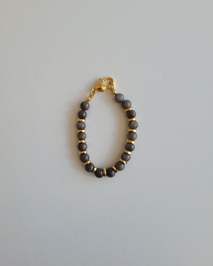 pulseira pedras naturais cinza