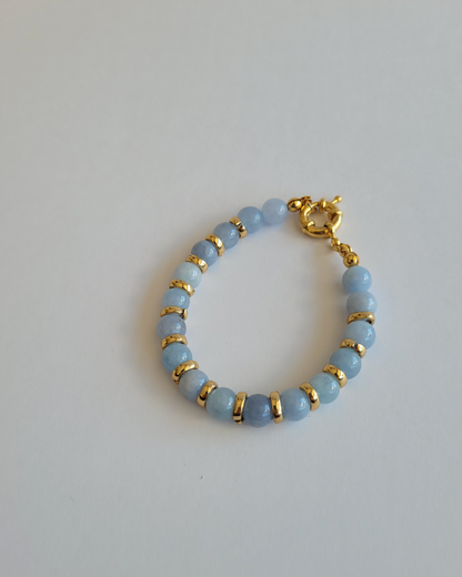 pulseira pedras naturais azul clara