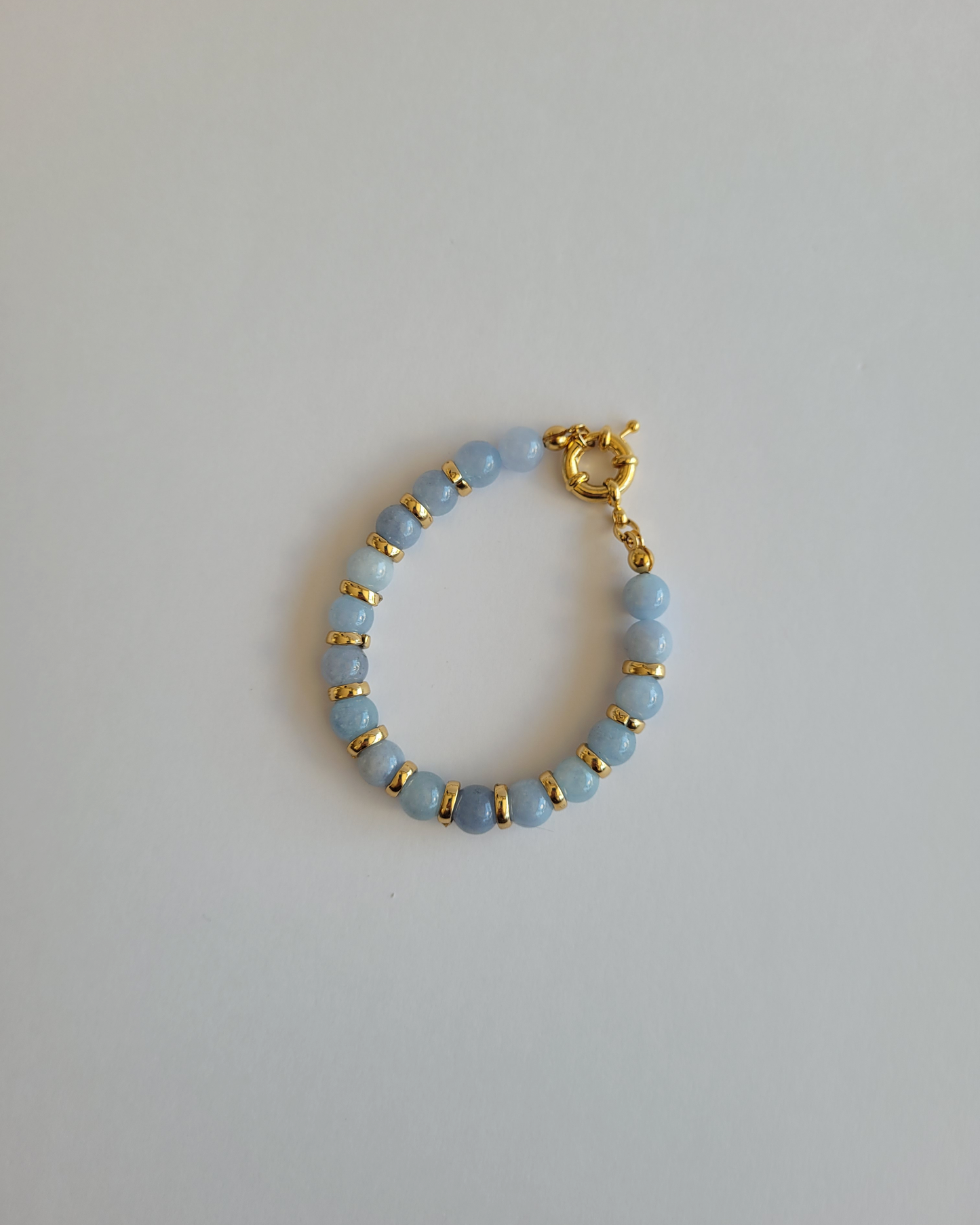 pulseira pedras naturais azul clara