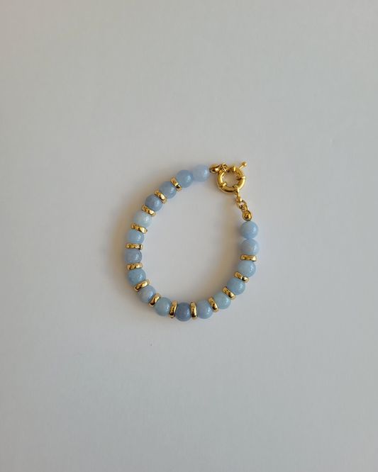 pulseira pedras naturais azul clara