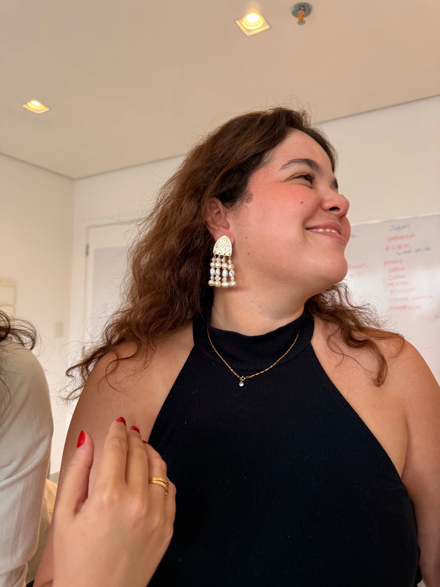 brinco geométrico pérola