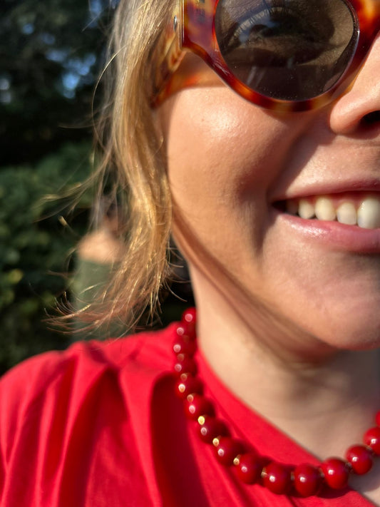 colar murano vermelho