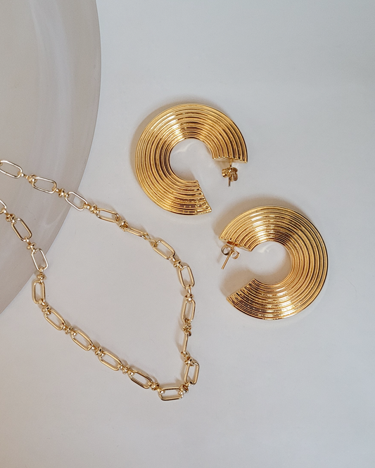 brinco argolona bold dourada