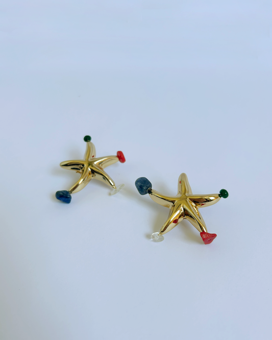 brinco estrela cascalhos