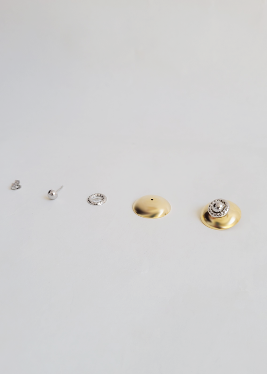 brinco bola vintage dois em um