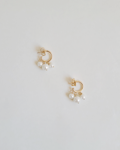 brinco argolinha perolinhas