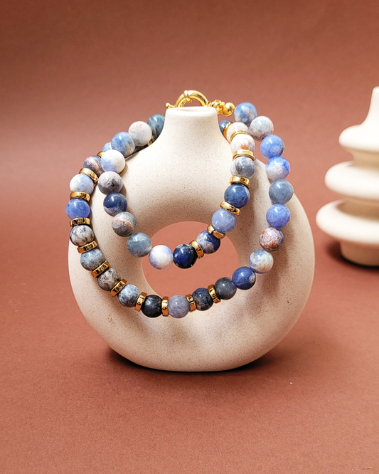 colar pedras naturais azul