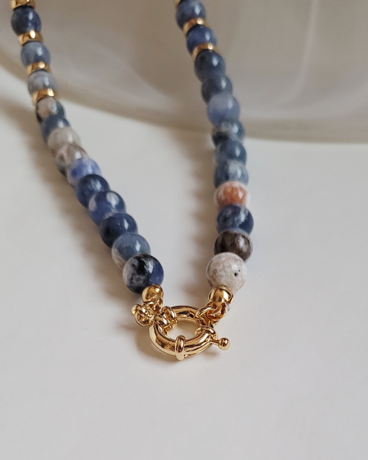 colar pedras naturais azul