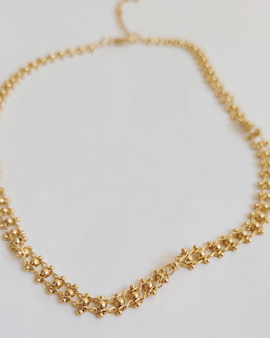 corrente choker bolinhas trilho