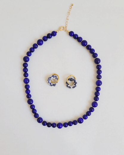colar murano azul