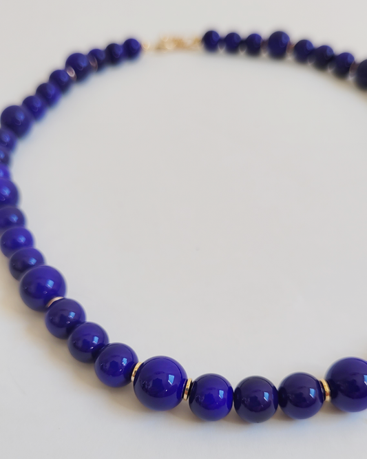 colar murano azul