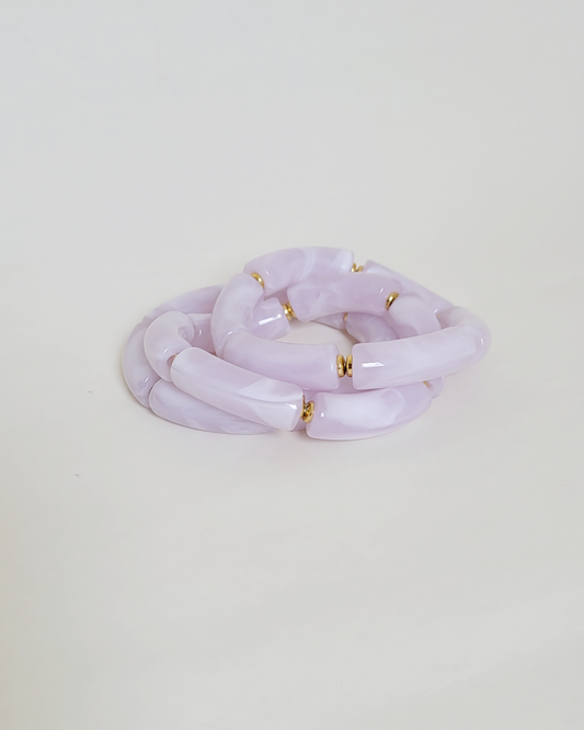 pulseira resina lilás