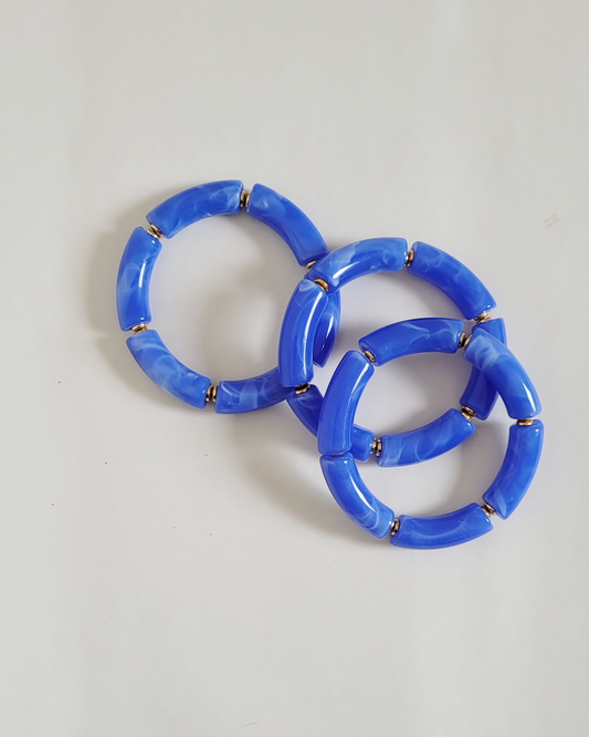 pulseira resina azul