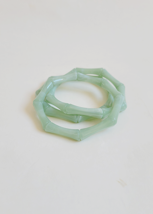 trio pulseiras verde água