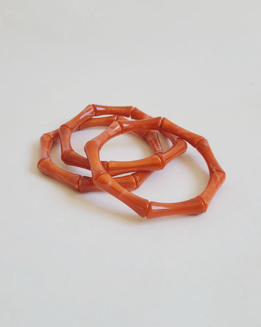 trio pulseiras coral