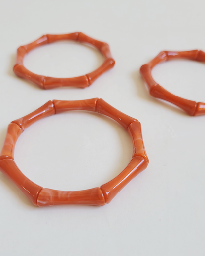 trio pulseiras coral